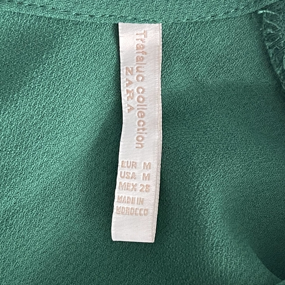 2/$30 ZARA Surplice Choker Crop Top Medium Green Kimono Sleeve Keyhole #7348 - Picture 11 of 15